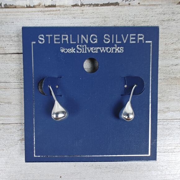 BELK SILVERWORKS Sterling Silver Teardrop Dangle Earrings New W/Out Tag - Picture 1 of 7